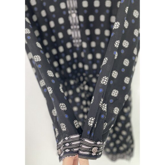 Two By Vince Camuto Tunic Dress Multicolor Geometric Cinched Waist Sz Small Boho - Picture 5 of 13